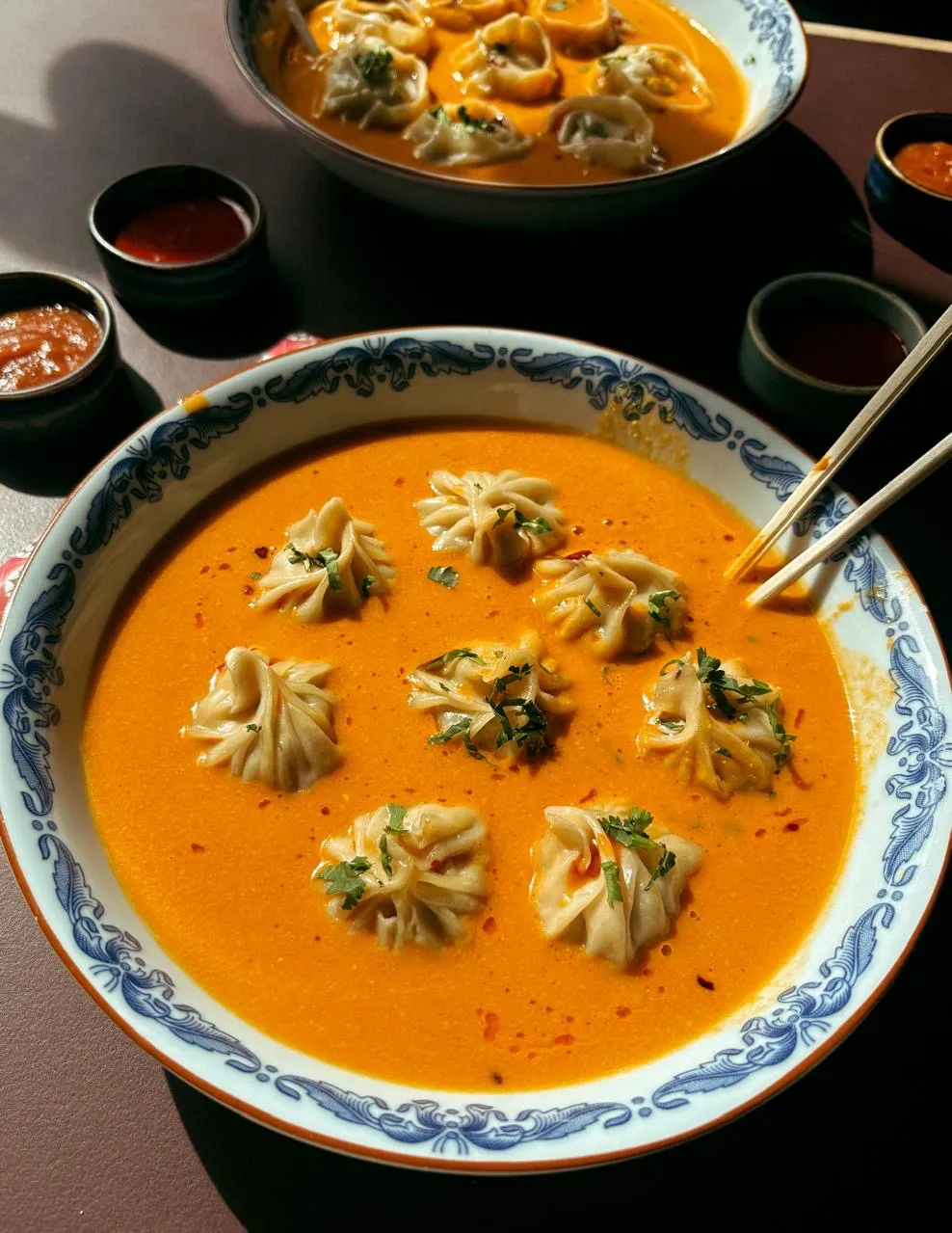 Jhol momo at Aama